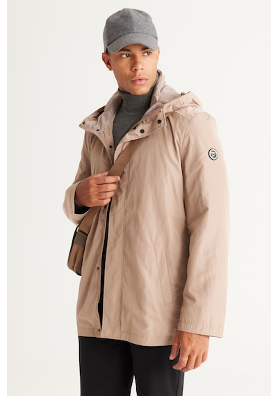 AC&Co / Altınyıldız Classics Erkek Vızon Standart Fit Normal Kesim Kapüşonlu Dik Yaka Trençkot Vizon AC&Co / Altınyıldız Classics Erkek Vızon Standart Fit Normal Kesim Kapüşonlu Dik Yaka Trençkot Vizon