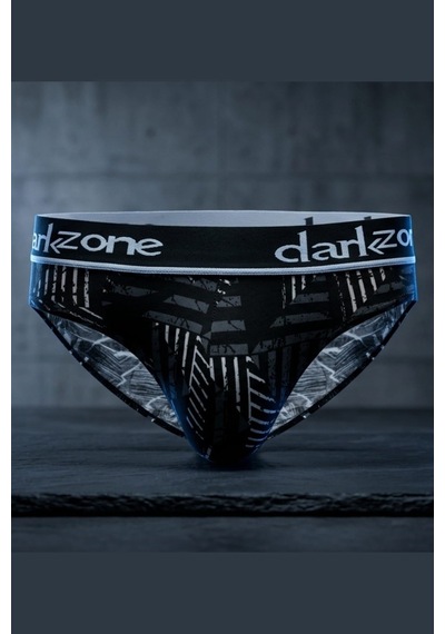 Darkzone Erkek Desenli Siyah Pamuklu Lastikli Slip Külot