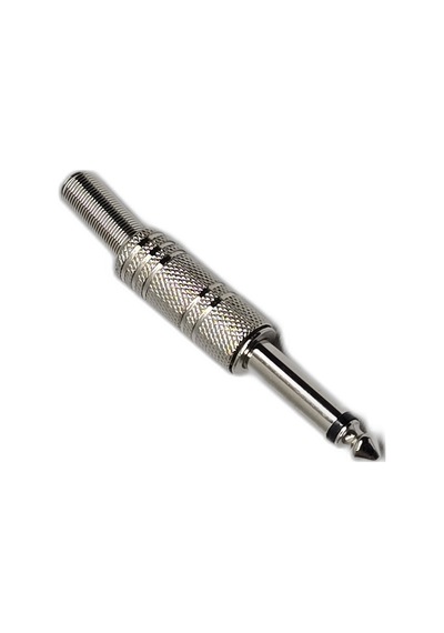 6.35mm Mono Erkek Jak Metal Kasa Gümüş Renk Gitar Amfi Hoparlör Ses Kablosu Tamir Konnektörü Uç
