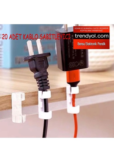 Kablo Sabitleyici 20 Adet Kablo Düzenleyici Kablo Klipsi Kablo Koruyucu Kablo Toplayıcı