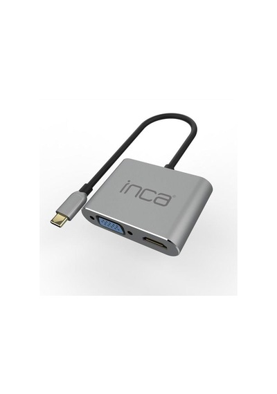Inca Itpc-06t 0.15metre Type-c - Hdmı Vga D Görüntü Adaptörü Gümüş 100w-155357