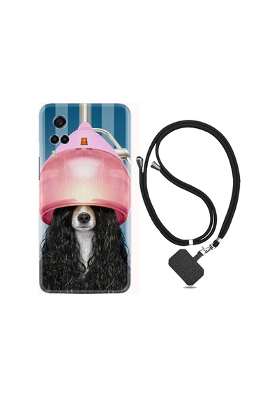 Vivo Y53S Kılıf Boyun Askılı Earring Woman 1363