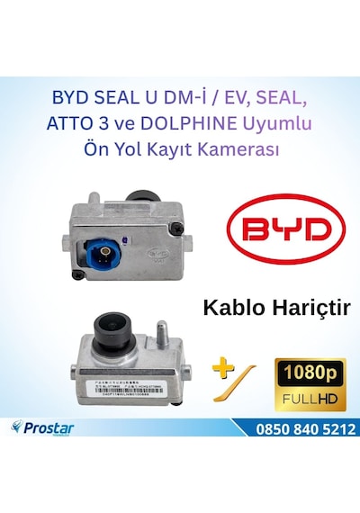 Byd Seal U Dm-i / Ev, Seal, Atto 3 Ve Dolphıne Kablo Hariç  Ön Yol Kayıt Kamerası - 1080p Full Hd