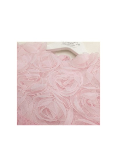 Ministok Rose Lady Uzun Kollu Kız Bebek Elbisesi Pembe