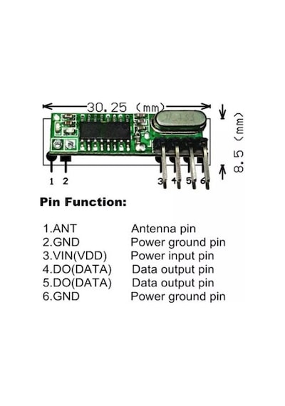 433Mhz Rf Alıcı Verici Modül Kristalli Takım