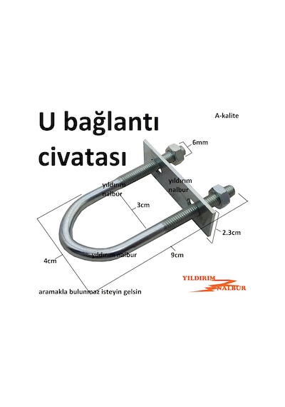 U Civata Bağlantı Elemanı M-6 U Montaj Aparatı Boru Montaj Aparat