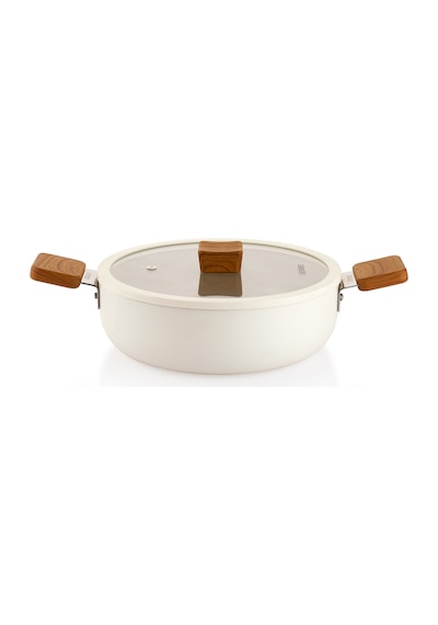 Schafer Ceramoni Seramik Basık Tencere 24 Cm-krem