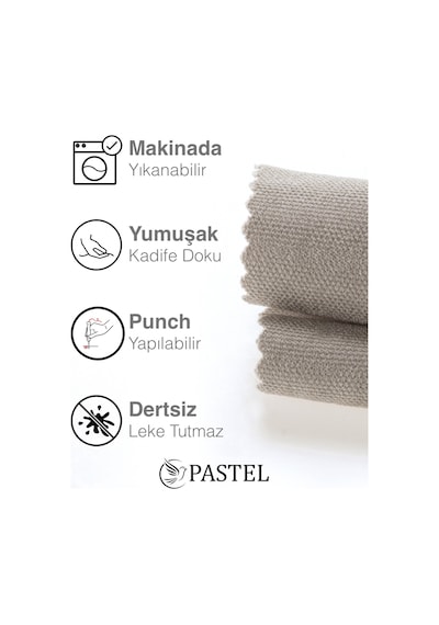 Br Pastel Kadife Dokulu Açık Gri Rengi Kırlent Yastık Kılıfı Freedom Serisi Punch Için Uygun Açık Gri