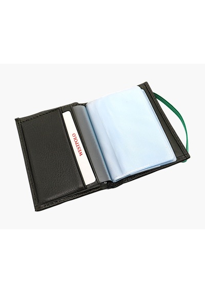 Westpolo Hakiki Deri Bol Şeffaf Kart Bölmeli Lastikli Unisex Kartlık - Haki Haki
