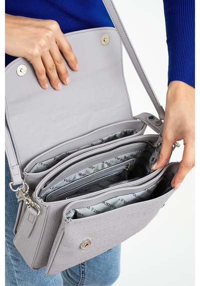 Just Polo Kadın Orijinal Just Polo Ayarlanabilir Askılı Lüks El Ve Omuz Çantası Shoulder Bag Ebat: 29 X 19 Cm Gri