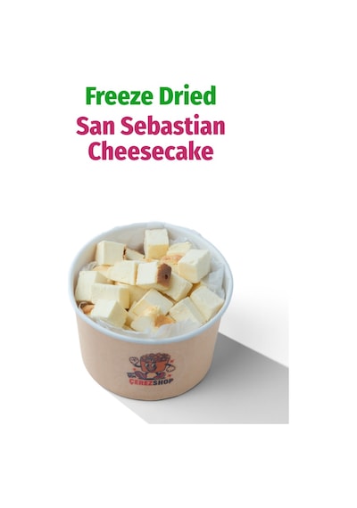 Freeze Dried San Sebastian Cheesecake Kurutulmuş Çıtır Cheesecake Küpleri, Karamelize Atıştırmalık - 100 Gr