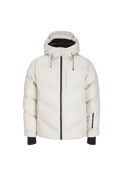Jack & Jones Erkek Jcoslay Kapüşonlu Rüzgar Geçirmez Kapitone Mont 12260482 Taş Taş