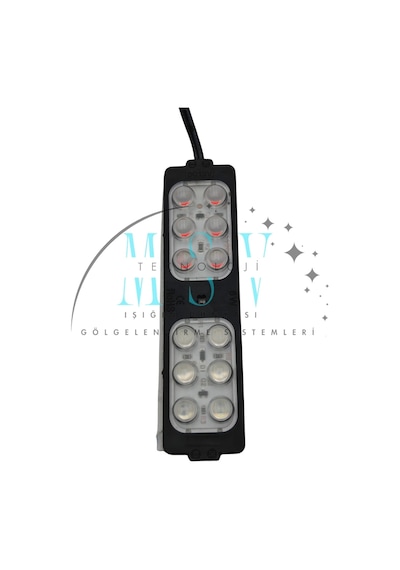 12 Volt 6 Watt 12 Ledli 104x26 Mm Animasyonlu Amber - Amber Çakar Modül 5 Adet
