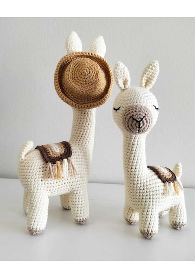 Şapkalı Lama Organik Oyuncak '28 Cm 1 Adet' Amigurumi