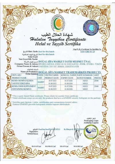 %100 Saf Mumiyo 30'lu Tablet Kırgızistan'dan İthal Shilajit