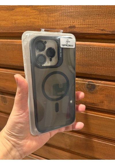 İphone 16 Pro Max Siyah Magsafe Uyumlu Lens Korumalı Telefon Kılıfı