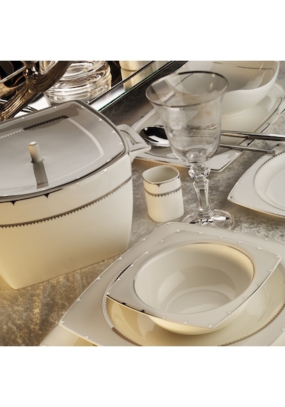 Aryıldız Bone Square Platin 12 Kişilik 60 Parça Yemek Takımı