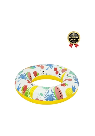 Premium Dayanıklı Güvenli 80 Kg 51 Cm 176 Lbs Çocuk Eğlenceli Meyve Desenli Deniz Havuz Yüzme Simidi