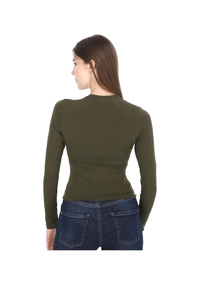 Penyebizden Likralı Pamuk Crop Tişört -slim Fit-haki