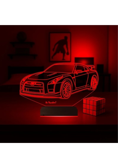 Luvivia Spor Araba Honda Gtr Otomobil Kişiye Özel 3d Lamba - Masa Gece Lambası Şeffaf
