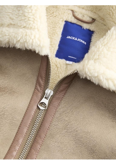 Jack & Jones Jorlıverpool Aviator Jacket Kürklü Yaka Süet Görünümlü Kışlık Erkek Mont Sn Koleksiyonu Cok Renklı