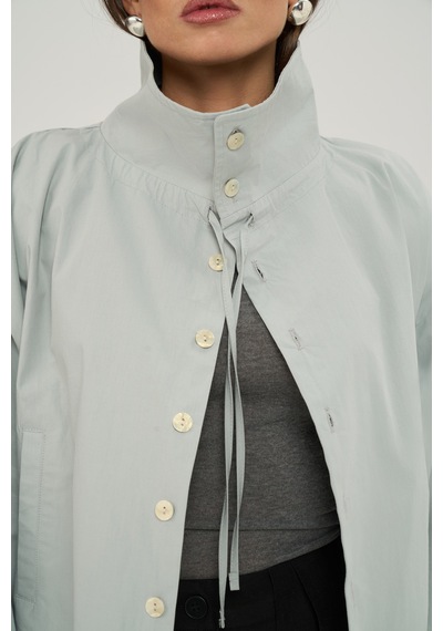 Mai Collection Liora Düğmeli Bomber Buz Mavi Ceket