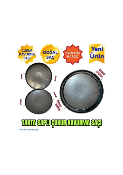 Kavurma Sacı Derin Saplı Doğal Saç Kavurma Tavası 40 CM