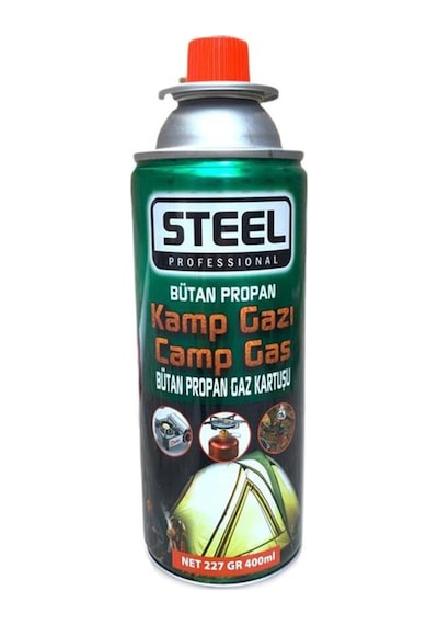 Kamp Paketi Bir Adet Pürmüz Başlık Bir Adet Steel Kamp Gazı Renksiz