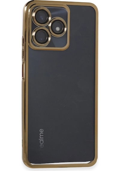 Newface - 463 - Realme C53 Kılıf Razer Lensli Silikon - Kmrsfres - - Gold