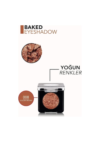 Flormar Yoğun Işıltılı Göz Farı - Baked Eyeshadow -008 Golden Brown- 8682536052481