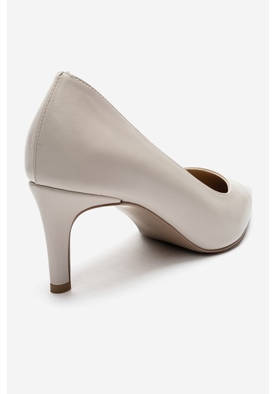 Luvishoes Velmıra Bej Cilt Kadın Topuklu Ayakkabı