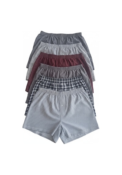Bonbon Erkek 6'lı Paket Karışık Renk Dokuma Kumaş Boxer Bb2684 Çok Renkli