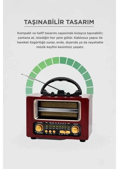 Özel Üretim Torima Bluetooth Hoparlör Nostaljik Radyo Ns02 Hediye Cihazı Cihaz