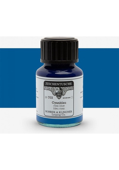 Rohrer&klingner Kaligrafi Mürekkebi Zeichentusche 29-airbrush-fırça-divit-boyama 50ml-703-cyan Blue Çok Renkli
