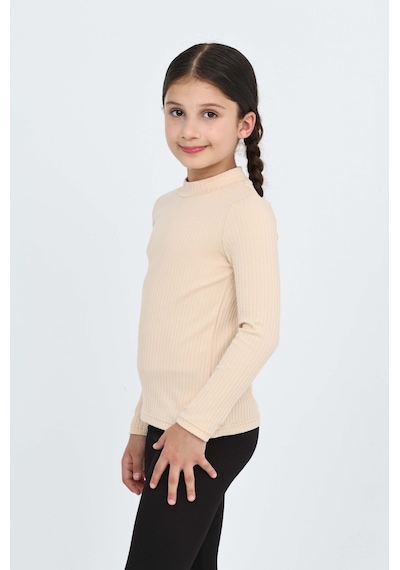 Toontoy Kids Toontoy Kız Çocuk Okul Balıkçı Yaka Tişört Bej