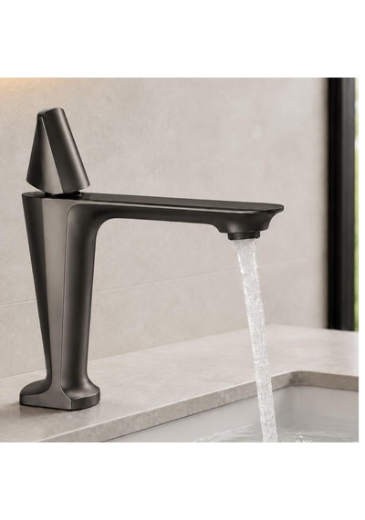 Vıta Kısa Lavabo Bataryası Mat Füme