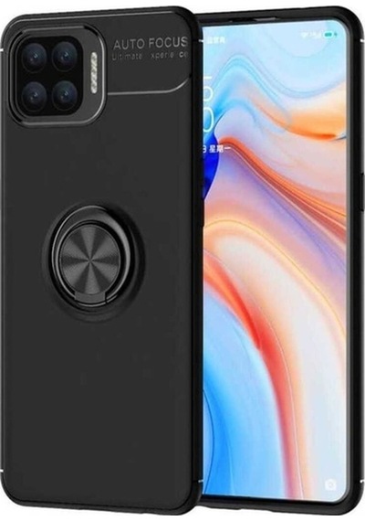 Oppo Reno 4 Lite Kılıf Zore Ravel Silikon Kapak Siyah