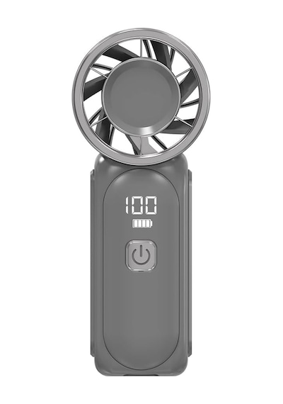 Fs-24 Dijital Ekranlı Taşınabilir Mini Turbo Fan 6 Kademeli Yüksek Hızlı El Vantilatörü, 3000mah Şarj Edilebilir Batarya, Lcd Göstergeli Ultra Hafif Cep Fanı Beyaz, Fs-24