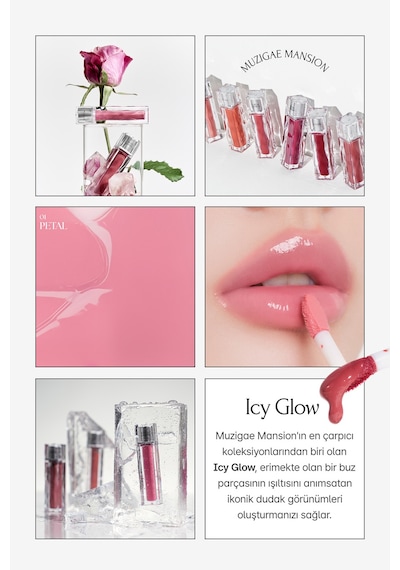 Muzigae Mansion Uzun Süre Parlak Görünüm Sunan Lip Gloss Icy Glow 01 Petal 01 Petal