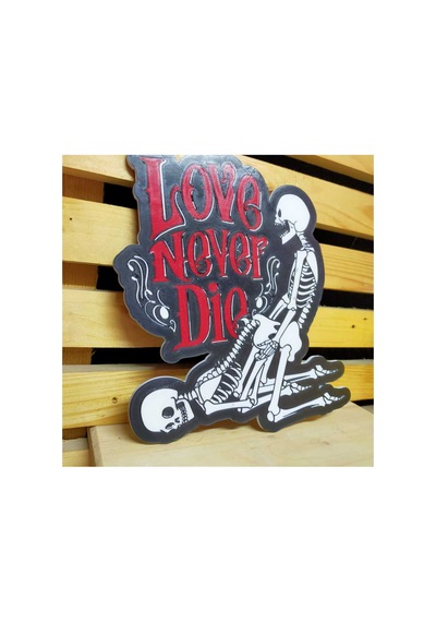 Sevgililer Günü Duvar Dekoru Love Never Dıe Renkli Baskı Tek Parça