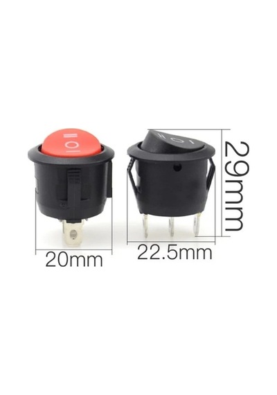 Ic 134 Yuvarlak Işıksız Anahtar On Off On 3P 19 MM Çap