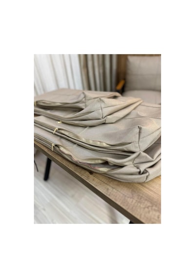 Outdoor Kumaş,bahçe Minderi,balkon Minderi,koruyucu Kılıf , 2-1-1 Takıma Uygun 4 Adet Pofuduk Model ,minder Kılıfı Cappuccino