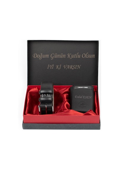 West Polo Westpolo 5550 Hakiki Deri Mekanizmalı Cüzdan & Kemer Erkek Set
