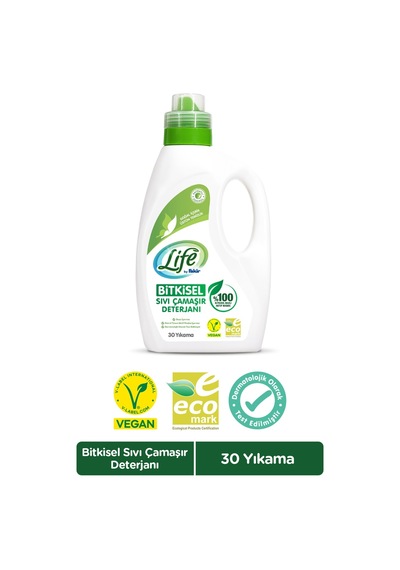 Life By Fakir %100 Bitkisel Vegan Sıvı Çamaşır Deterjanı Renkliler ve Beyazlar için 30 Yıkama 1500 ML Life By Fakir %100 Bitkisel Vegan Sıvı Çamaşır Deterjanı Renkliler ve Beyazlar için 30 Yıkama 1500 ML