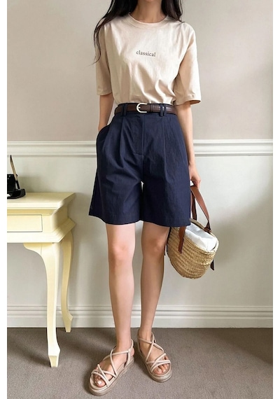 Kadın Bej Classical Ön Baskılı Oversize T-shirt Bej