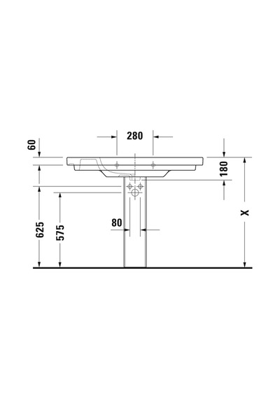 Duravit D-Code Etajerli Lavabo 1050 x 480 MM 03421000002