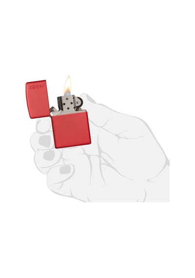 Zippo Çakmak 233Zl Classic Red Matte Lighter Kırmızı Zippo Logolu
