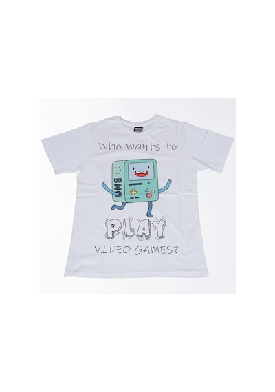 Adventure Time Bmo Play Tişört Beyaz Çok Renkli