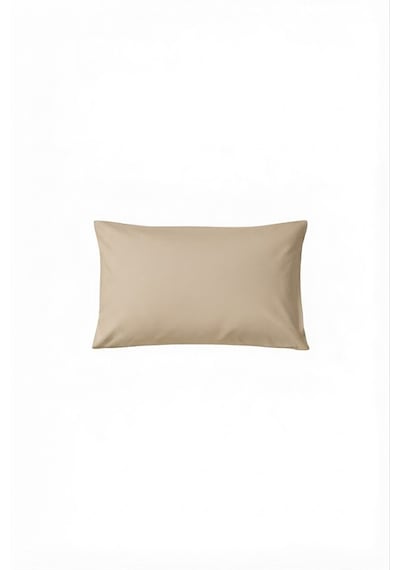 Orta Boy 40x60cm %100 Pamuklu Saten Kumaş Yastık Kılıfı 2adet Gizli Fermuarlı Bej