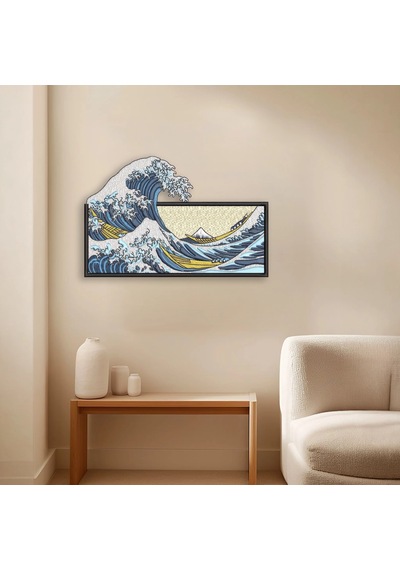 Büyük Dalga Kanagawa - Metal Tablo - Dec0159 100 X 66 Cm Çok Renkli